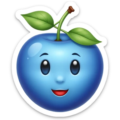 Cerise de couleur bleue  sticker