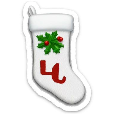 white knit christmas stocking with the name logan written on it  sticker