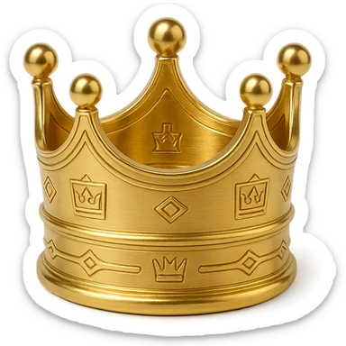 a gold crown, shiny and ornate sticker
