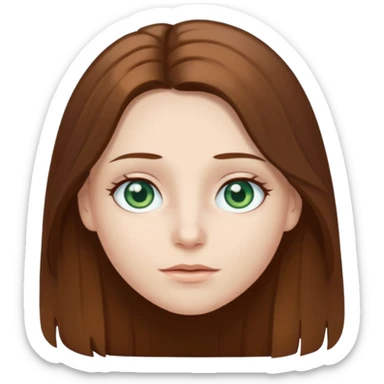 Im not pale but I'm whoite  I have greenish blue hazel eyes I have brown long hair middle part  sticker