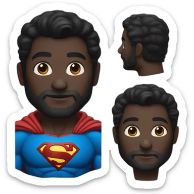 creates superman with black skin color beard sticker