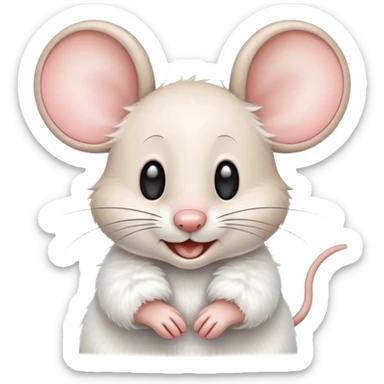 cartoon mouse with big round ears and a happy face sticker