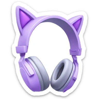 Pastel purple gaming headphones with cat ears sticker