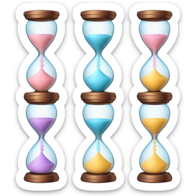 minimal emoji of glowing skin progress over time, hourglass or timeline symbol, pastel tones, represents visible results after consistent treatments sticker