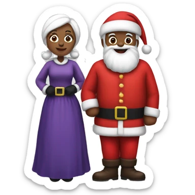 santa and mrs claus sticker