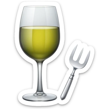 Wine glass with knife sticker