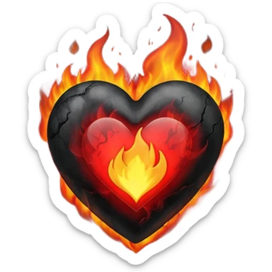 ❤️‍🔥same Balck fire heart sticker