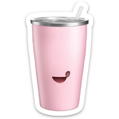 realistic light pink tumbler water cup sticker