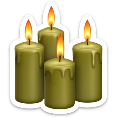 Olive color candles sticker