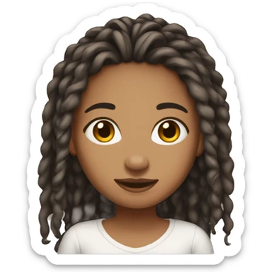 Girl, medium skin tone , microlocs sticker