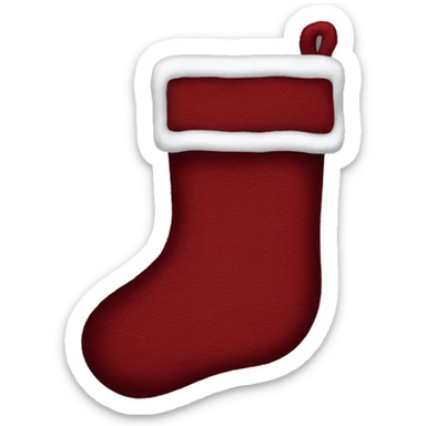 plain dark red christmas stocking  sticker