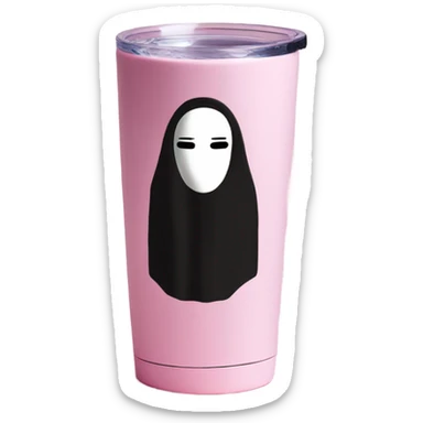 no face light pink tumbler water cup sticker