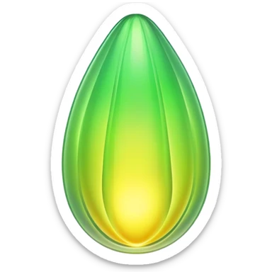 glowing green magical cocoon with yellow aura, translucent, soft curves, magical symbol sticker