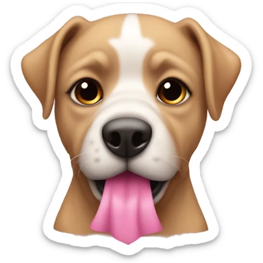 Perro con moño rosa sticker