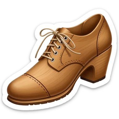 Un zapato de madera estilo Polonia . El zapato está tallado a mano. Pero de madera  sticker