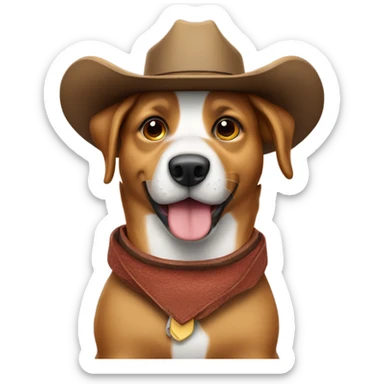 Dog in cowboy hat  sticker