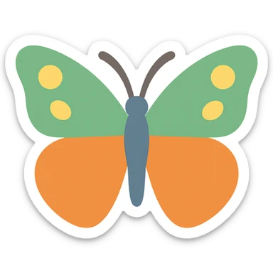 mariposa butterfly, flat icon style, subtle color accents, soft shadow, no text sticker