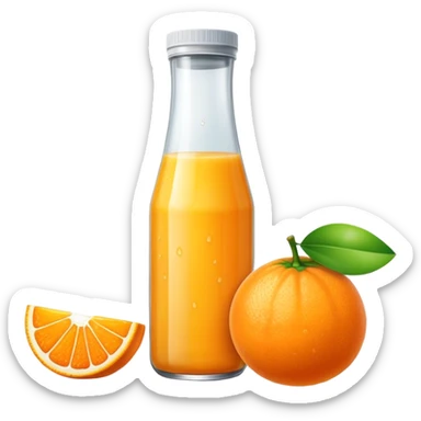 Orange juice bottle sticker