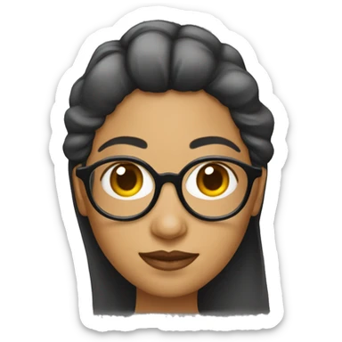 Una mujer con gafas y crespa sticker