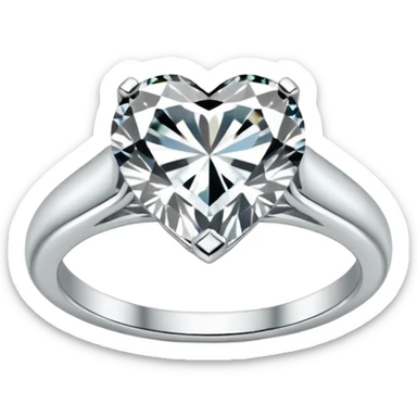 Heart-shaped Diamond Engagement Ring in Platinum, Tiffany sticker