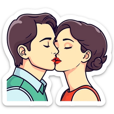 Jon kissing me on lips sticker