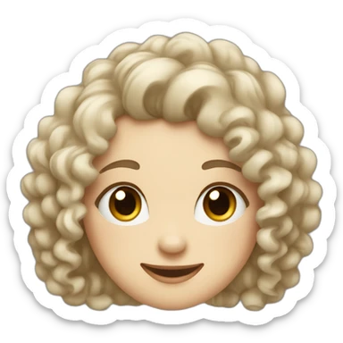 Curly haired white girl with headband smirking and winking sticker