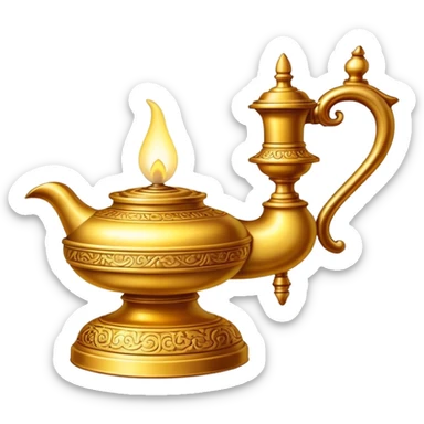 classic golden oil lamp sticker