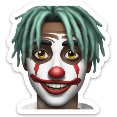 Playboi carti clown makeup sticker