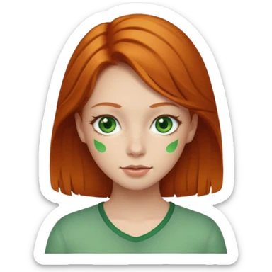 Ginger hair girl with green eyes  sticker