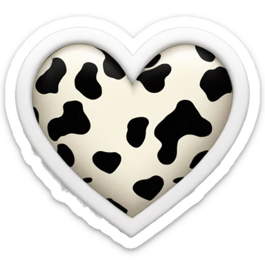 cow print heart sticker