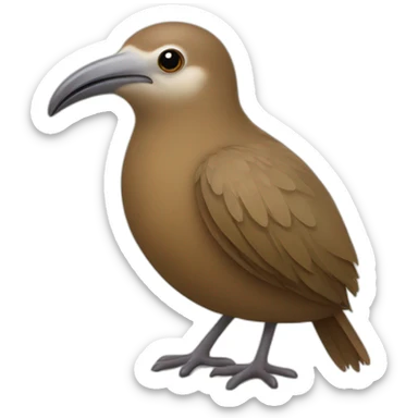 kiwi bird, cute little brown bird with a long thin beak and very small wings sticker