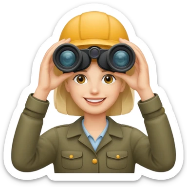 Smiley looking through binoculars  sticker