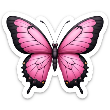 Black and pink butterfly sticker
