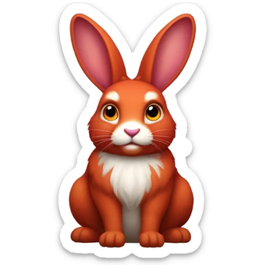 Red head king bunny sticker