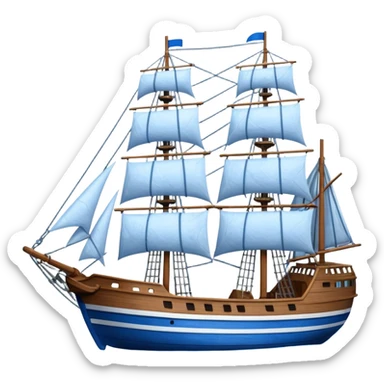 sailing ship expedition vessel going through ice sticker