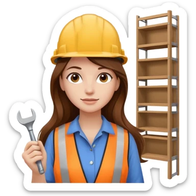 beautiful girl with long brown hair renovating her apartment sticker