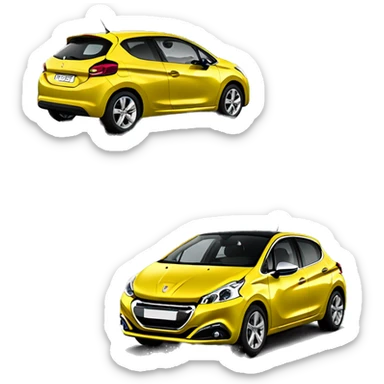 Peugeot 208 yellow sticker