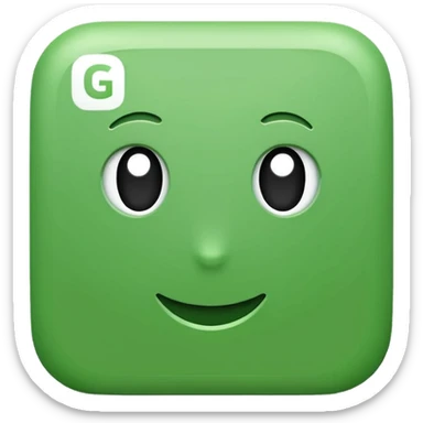 green square emoji that says "G" in white sticker