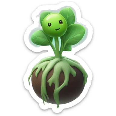 sprout with planetary ring sticker