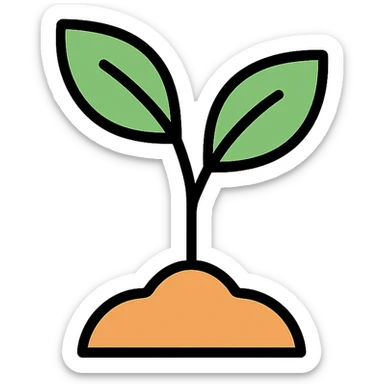 sapling icon, color outline, modern icon style sticker