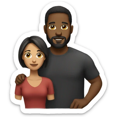 Black man with short hair and beard and Spanish woman  sticker