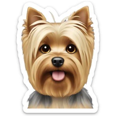 Fluffy blonde yorkie with no ears sticker