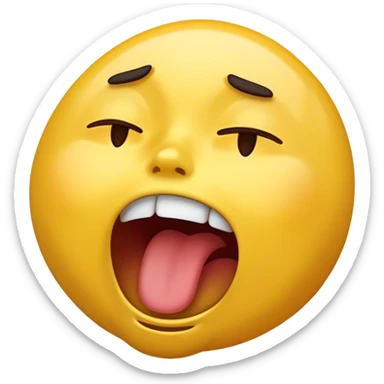 Yellow face emoji yawning of boredom  sticker