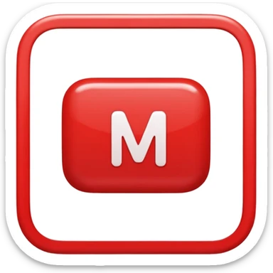 Make a  rounded rectangular red shape with an letter IM inside it sticker