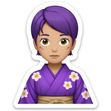 não binário japones kimono roxo sticker