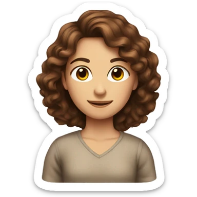 A beautiful brown-haired girl with a hairy brown-haired man  sticker