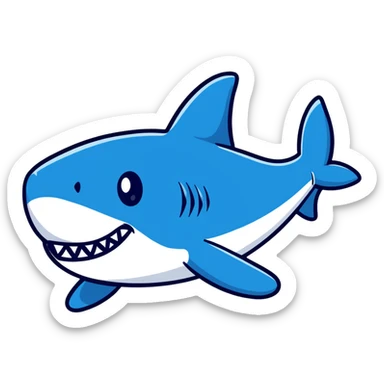 Shark wearing blue Nike shoes sticker