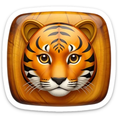 "Tiger's eye" chatoyant gemstone crystal brown and dark orange sticker