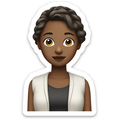 Brunette girl with white strands sticker