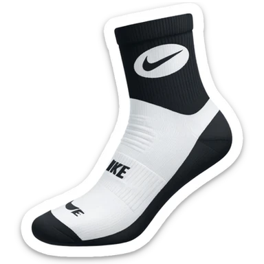 white sock, with black nike logo socks sticker